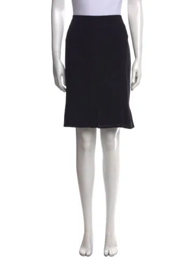 Pre-owned Akris Punto Pleated Accents Knee-length Skirt In Black