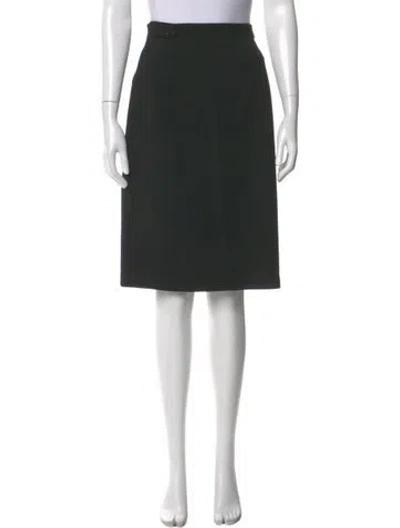 Pre-owned Akris Punto Pleated Accents Knee-length Skirt In Black