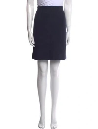 Pre-owned Akris Punto Pleated Accents Knee-length Skirt In Blue