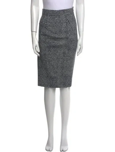 Pre-owned Akris Punto Pleated Accents Knee-length Skirt In Blue
