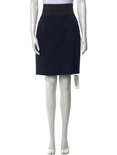Pre-owned Akris Punto Pleated Accents Knee-length Skirt In Blue