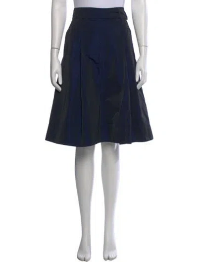 Pre-owned Akris Punto Pleated Accents Knee-length Skirt In Blue
