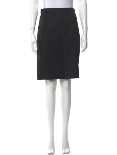 Pre-owned Akris Punto Pleated Accents Knee-length Skirt In Blue