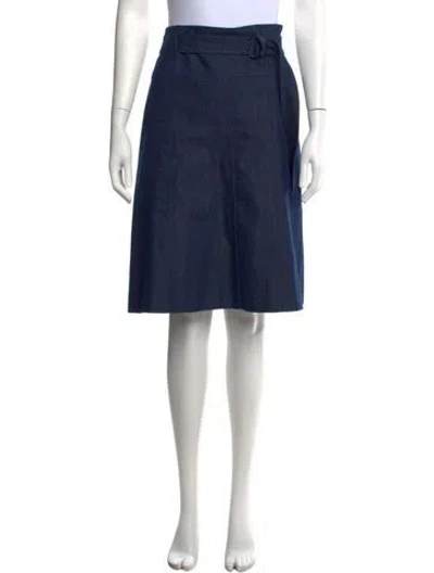 Pre-owned Akris Punto Pleated Accents Knee-length Skirt In Blue