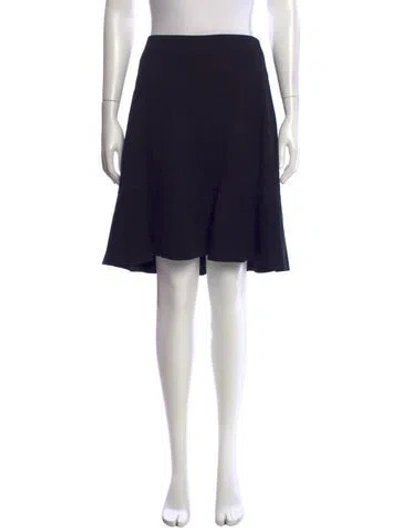 Pre-owned Akris Punto Pleated Accents Knee-length Skirt In Blue