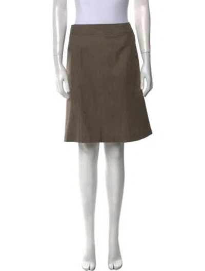 Pre-owned Akris Punto Pleated Accents Knee-length Skirt In Brown