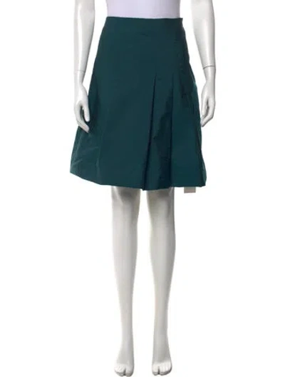 Pre-owned Akris Punto Pleated Accents Knee-length Skirt In Green