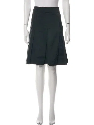 Pre-owned Akris Punto Pleated Accents Knee-length Skirt In Green