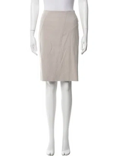 Pre-owned Akris Punto Pleated Accents Knee-length Skirt In Neutral