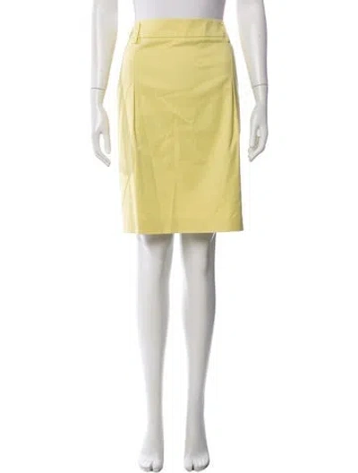 Pre-owned Akris Punto Pleated Accents Knee-length Skirt In Yellow
