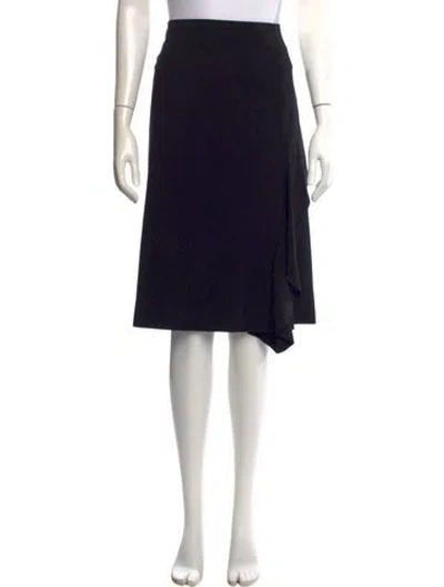 Pre-owned Akris Punto Pleated Accents Midi Length Skirt In Black