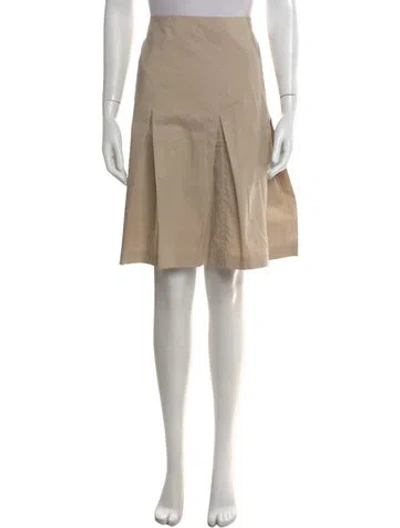 Pre-owned Akris Punto Pleated Accents Midi Length Skirt In Neutral