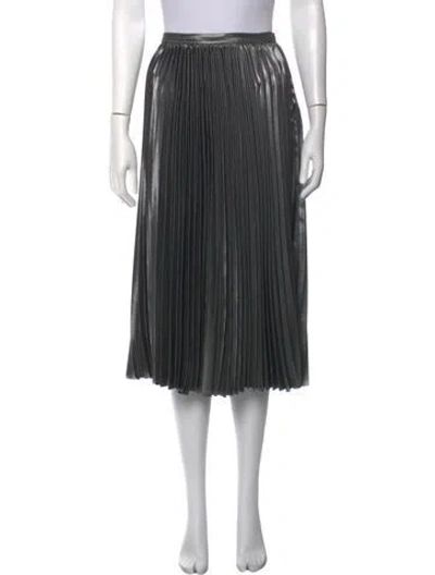 Pre-owned Akris Punto Pleated Accents Midi Length Skirt In Silver