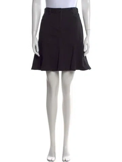 Pre-owned Akris Punto Pleated Accents Mini Skirt In Black