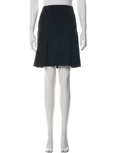 Pre-owned Akris Punto Pleated Accents Mini Skirt In Black