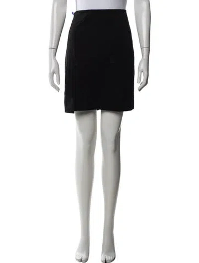 Pre-owned Akris Punto Pleated Accents Mini Skirt In Black