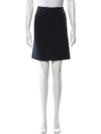 Pre-owned Akris Punto Pleated Accents Mini Skirt In Blue