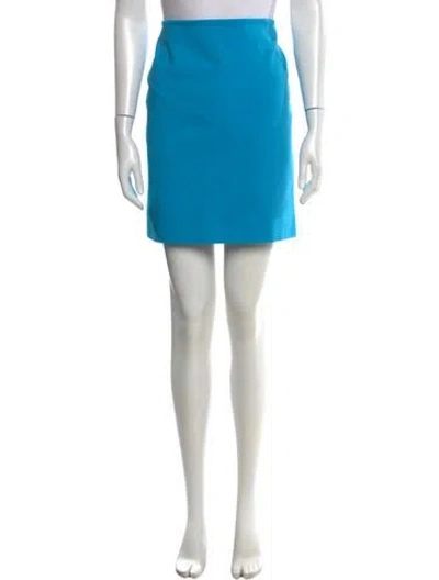 Pre-owned Akris Punto Pleated Accents Mini Skirt In Blue