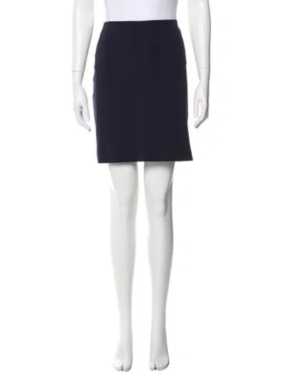Pre-owned Akris Punto Pleated Accents Mini Skirt In Blue