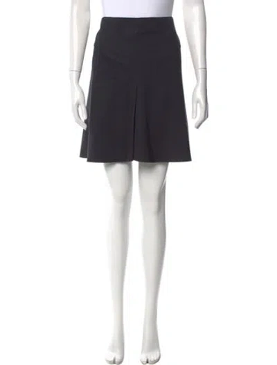 Pre-owned Akris Punto Pleated Accents Mini Skirt In Blue