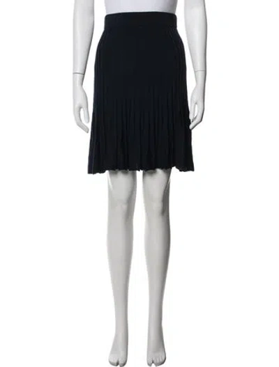 Pre-owned Akris Punto Pleated Accents Mini Skirt In Blue