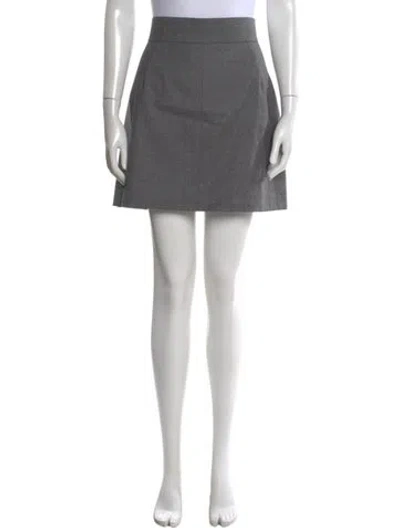 Pre-owned Akris Punto Pleated Accents Mini Skirt In Gray