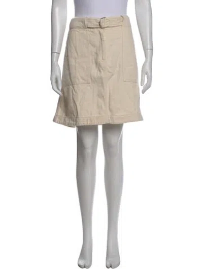 Pre-owned Akris Punto Pleated Accents Mini Skirt In Neutral