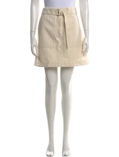Pre-owned Akris Punto Pleated Accents Mini Skirt In Neutral