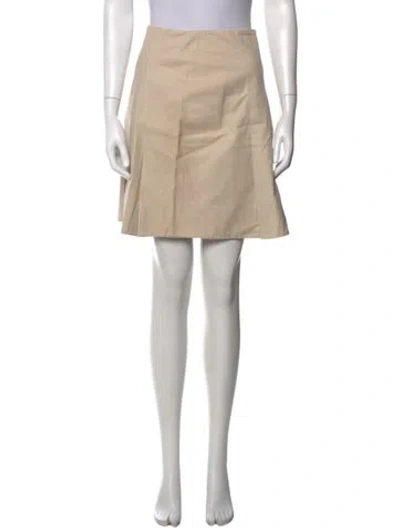 Pre-owned Akris Punto Pleated Accents Mini Skirt In Neutrals