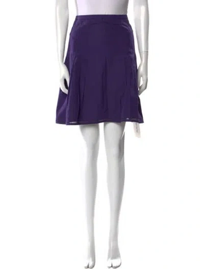 Pre-owned Akris Punto Pleated Accents Mini Skirt In Purple