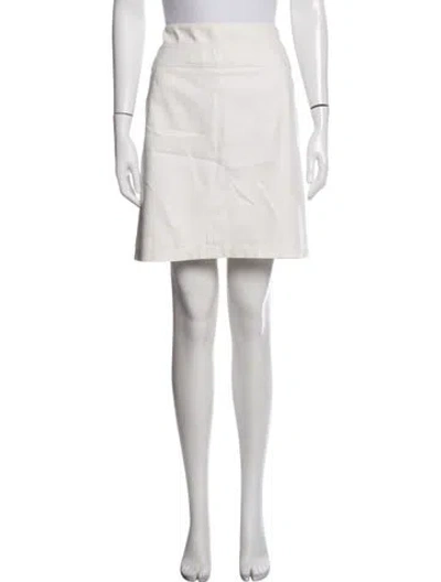 Pre-owned Akris Punto Pleated Accents Mini Skirt In White