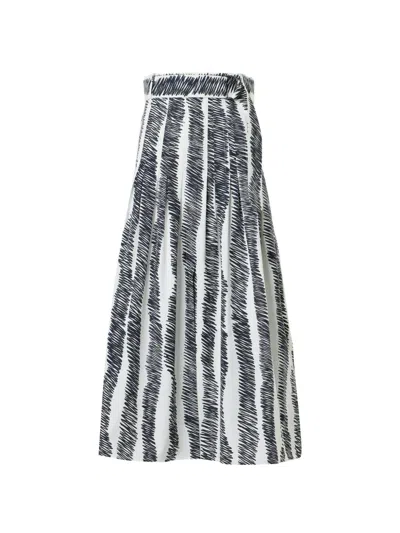 Akris Punto Pleated Midi Skirt In Multi
