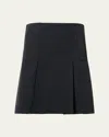 Akris Punto Pleated Mini Quilt Skirt In Black
