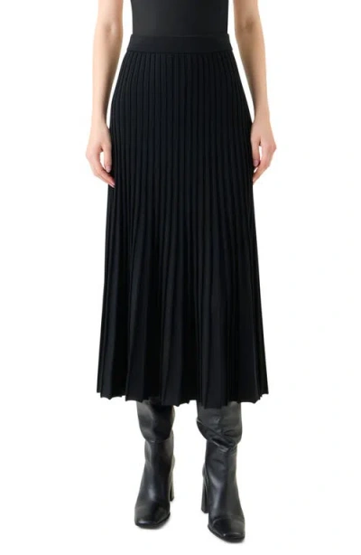 AKRIS PUNTO AKRIS PUNTO PLISSÉ STRETCH WOOL & CASHMERE A-LINE MIDI SKIRT
