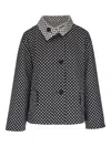 Akris Punto Polka-dot Button-up Reversible Jacket In Black