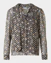 Akris Punto Polka Dot Crepe De Chine Blouse In Brown