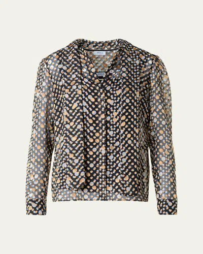 AKRIS PUNTO POLKA DOT CREPE DE CHINE BLOUSE