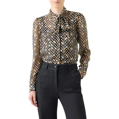 AKRIS PUNTO AKRIS PUNTO POLKA DOT DEVORÉ BUTTON-UP SHIRT