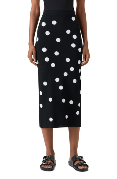 Akris Punto Polka Dot Jacquard Knit Pencil Skirt In Multi
