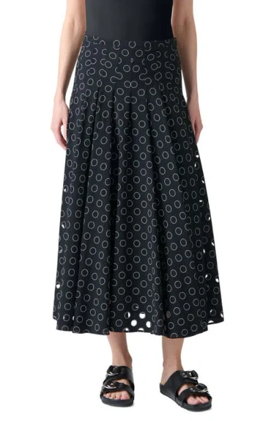 Akris Punto Polka Dot Organza Pleated Midi Skirt