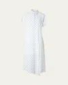 Akris Punto Polka Dot Organza Midi Shirtdress In White