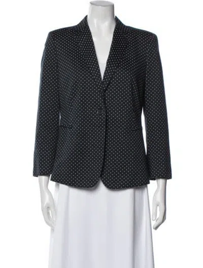 Pre-owned Akris Punto Polka Dot Print Blazer In Blue