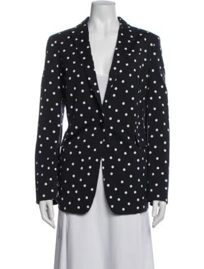 Pre-owned Akris Punto Polka Dot Print Blazer In Blue