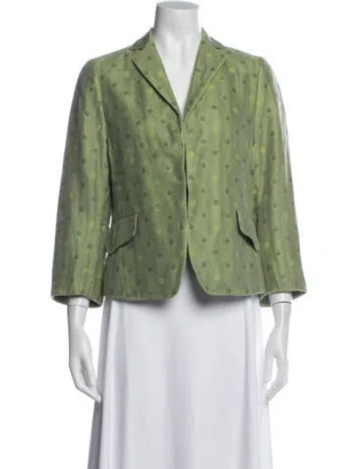 Pre-owned Akris Punto Polka Dot Print Blazer In Green