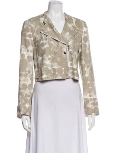 Pre-owned Akris Punto Polka Dot Print Blazer In Neutral