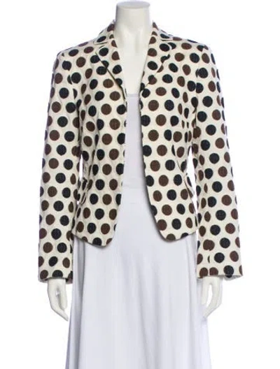Pre-owned Akris Punto Polka Dot Print Blazer In Neutral