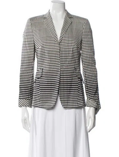 Pre-owned Akris Punto Polka Dot Print Blazer In White
