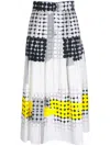 Akris Punto Polka-dot Print Cotton Skirt In 白色