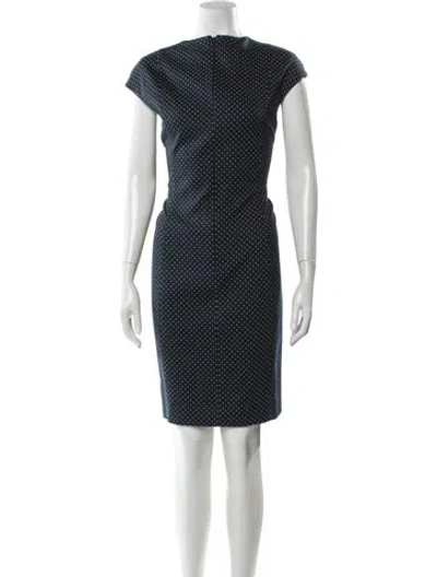 Pre-owned Akris Punto Polka Dot Print Knee-length Dress In Blue