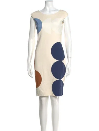 Pre-owned Akris Punto Polka Dot Print Knee-length Dress In Neutral